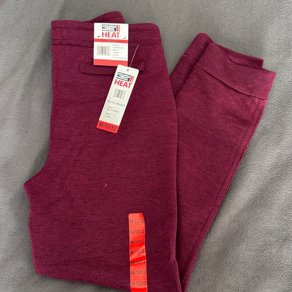 32 Degrees Kids Sweatpants in Burgundy